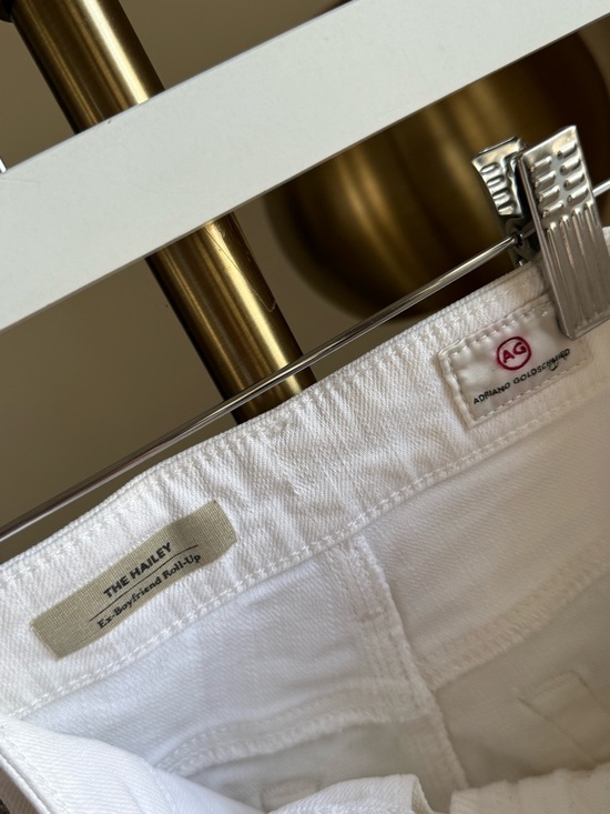 AG Adriano Goldschmied The Hailey Ex-Boyfriend Roll-Up White Shorts | 25 - Picture 6 of 7